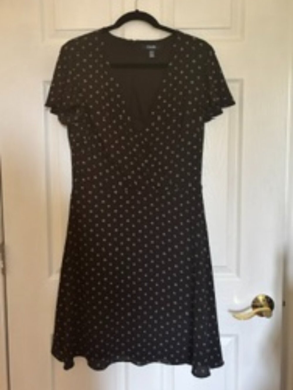 CHAPS women dress black/white NWT cap sleeves sz 12 lined